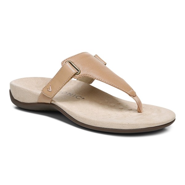 Vionic Sandals Ireland - Wanda T-Strap Sandal Khaki - Womens Shoes Clearance | RSBLF-6357